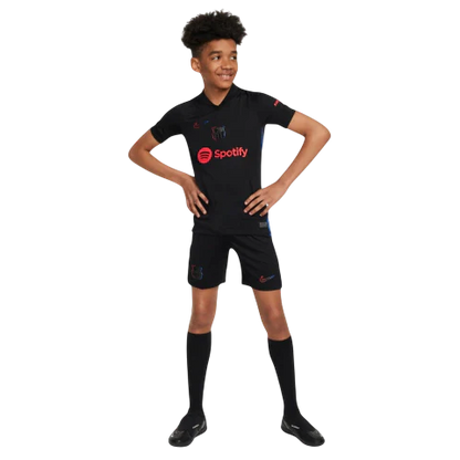 Conjunto Infantil Barcelona Away 24/25 Nike - Preto