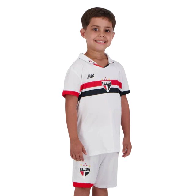 Conjunto Infantil São Paulo Home 2024 - Torcedor New Balance - Branco