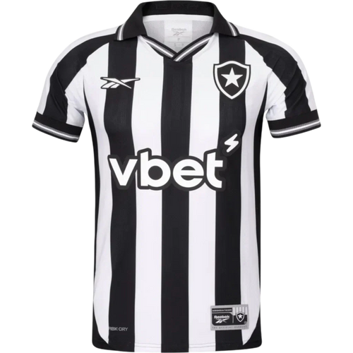 Camisa Botafogo Home 2025/26 - Torcedor Reebok Masculino - Preto e Branco