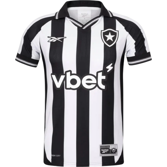 Camisa Botafogo Home 2025/26 - Torcedor Reebok Masculino - Preto e Branco