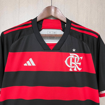 Camisa Flamengo Home 2024/25 Torcedor Adidas Masculino - Vermelho e Preto