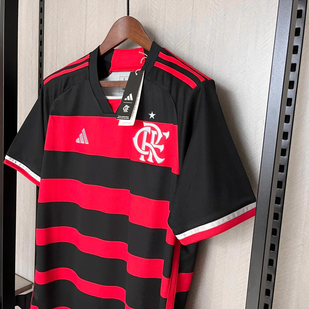Camisa Flamengo Home 2024/25 Torcedor Adidas Masculino - Vermelho e Preto