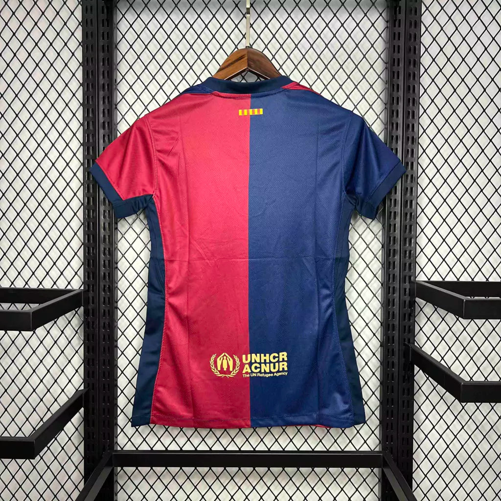 Camisa Barcelona Home 24/25 - Torcedor Nike Feminina - Azul Grená