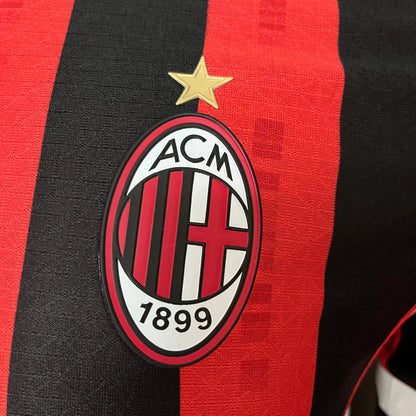 Camisa AC Milan Home 2024/25 - Jogador Puma Masculina - Vermelho e Preto