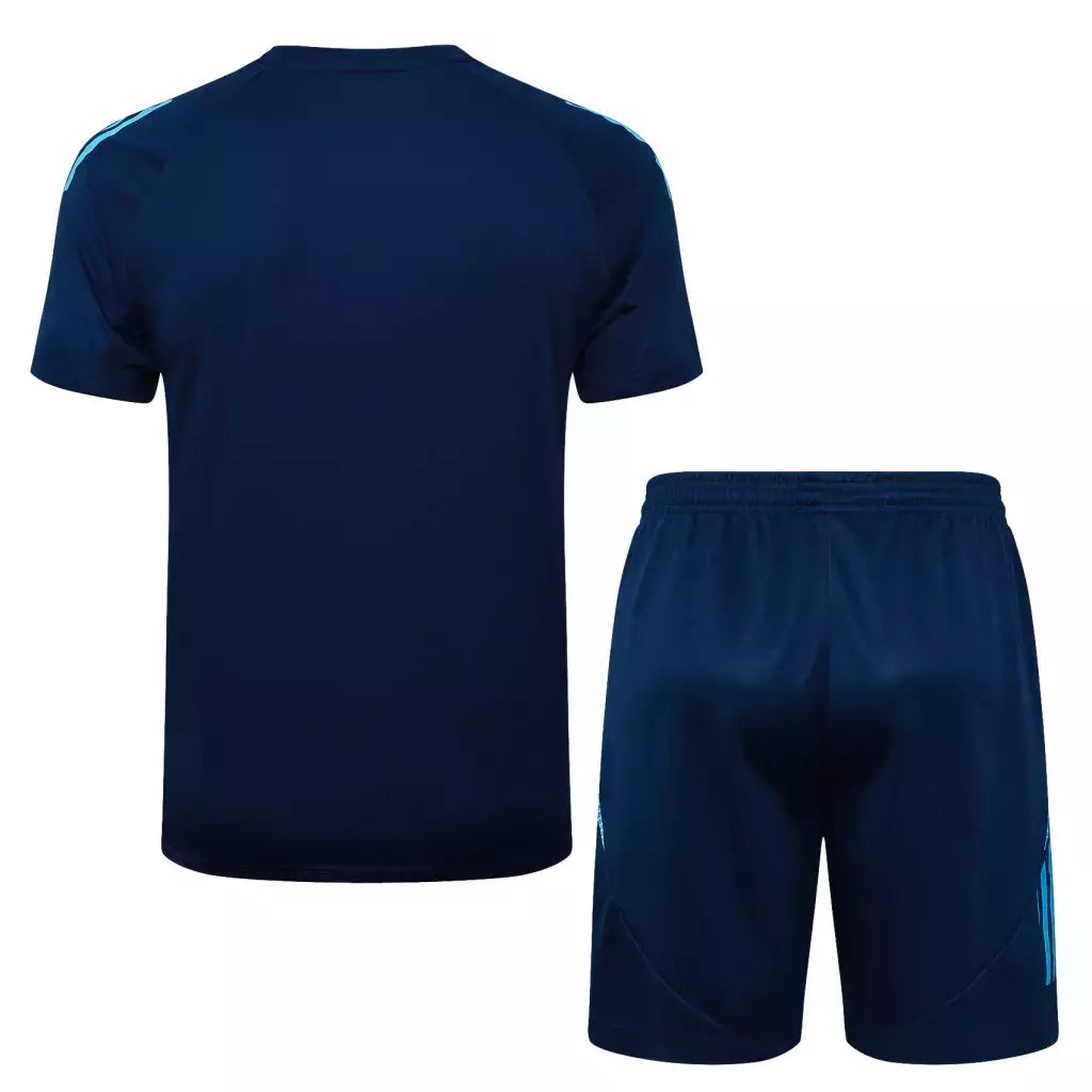 Kit Treino Flamengo Camisa + Shorts 25/26 - Torcedor Adidas Masculina - Azul