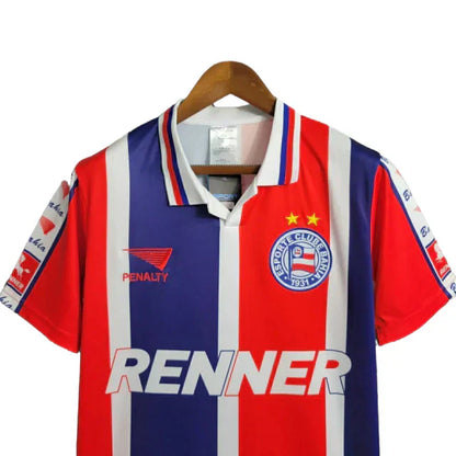 Camisa Bahia Fora 1996  Retrô - Versão Listrada Tricolor