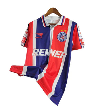 Camisa Bahia Fora 1996  Retrô - Versão Listrada Tricolor