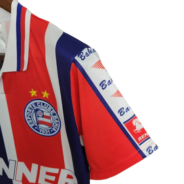 Camisa Bahia Fora 1996  Retrô - Versão Listrada Tricolor