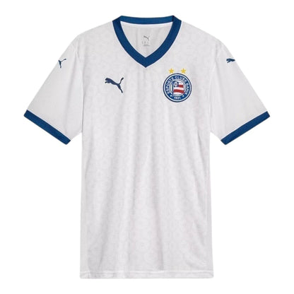 Camisa Bahia I 25/26 - Torcedor Puma Masculina - Branca com detalhes em azul