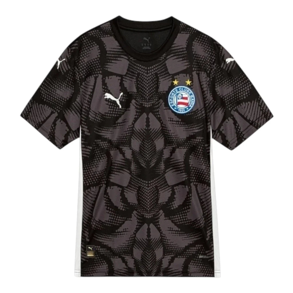 Camisa Bahia Goleiro 25/26 - Torcedor Puma Masculina - Preta com detalhes em cinza