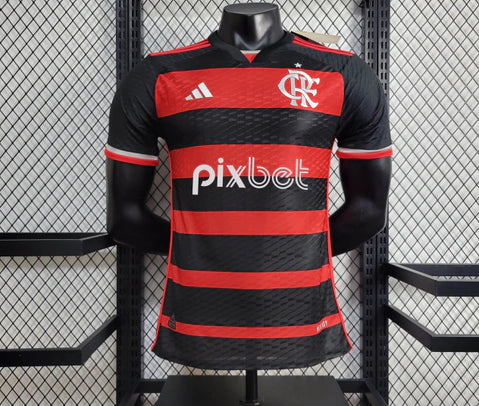 Camisa Flamengo Home C/ Patrocínios 2024/25 Versão Jogador Adidas Masculino - Vermelho+Preto