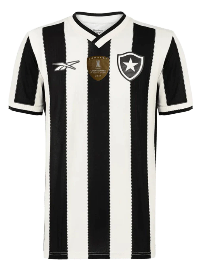 Camisa Botafogo Home Com Patch Campeão Libertadores 2024/25 - Torcedor Reebok Masculino