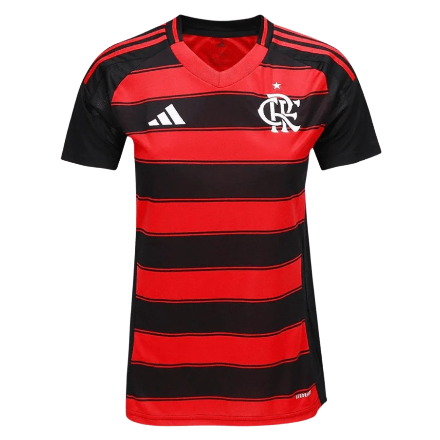 Camisa Flamengo Home 2025/26 - Feminina Adidas - Preto e Vermelho