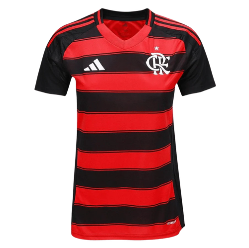 Camisa Flamengo Home 2025/26 - Feminina Adidas - Preto e Vermelho