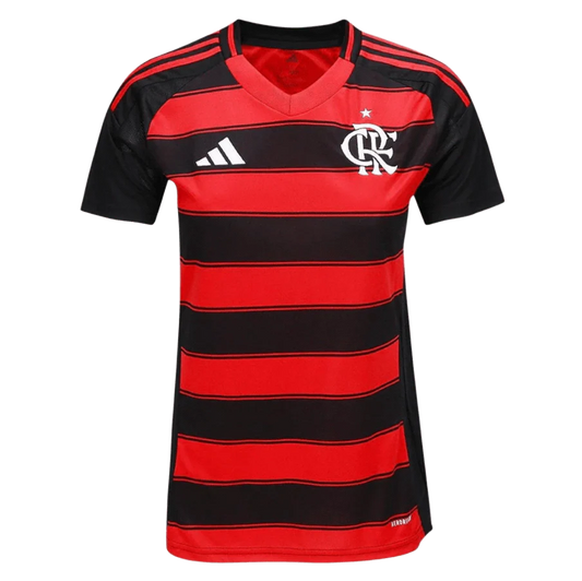 Camisa Flamengo Home 2025/26 - Feminina Adidas - Preto e Vermelho