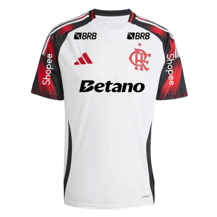 Camisa Flamengo C/ Patrocínios Away 2025/26 Torcedor Adidas Masculino - Branco