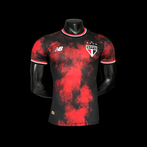 Camisa São Paulo III 24/25 - Jogador New Balance Masculina - Vermelho e Preto