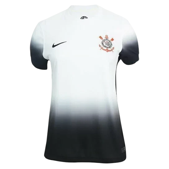 Camisa Timão Home 2024/25 Torcedor Nike Feminina - Preto e Branco