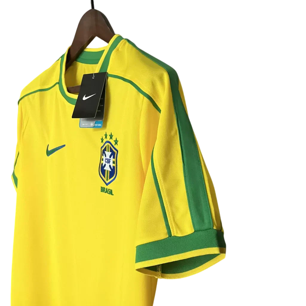 Camisa Seleção Brasileira Retrô Home 1998 Torcedor Nike Masculina - Amarelo