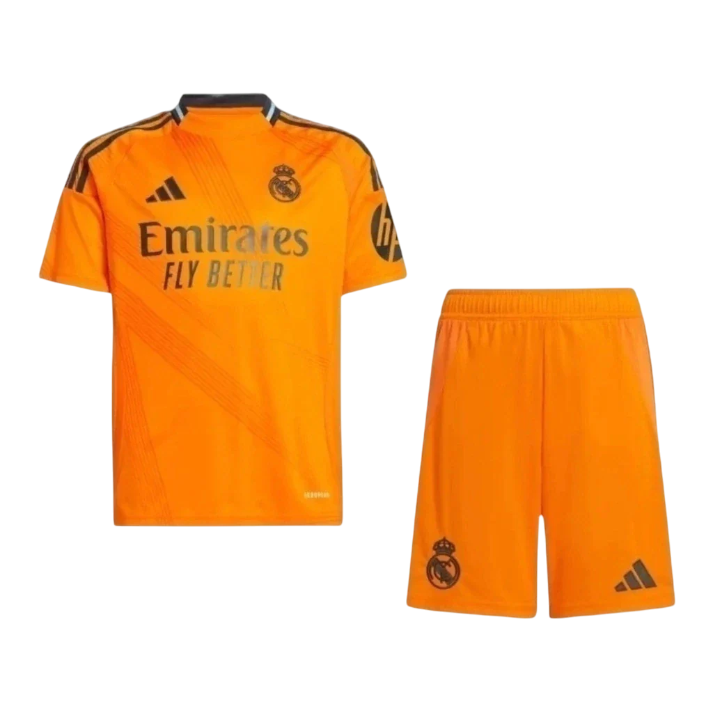 Conjunto Infantil Real Madrid Away 24/25 Adidas - Laranja