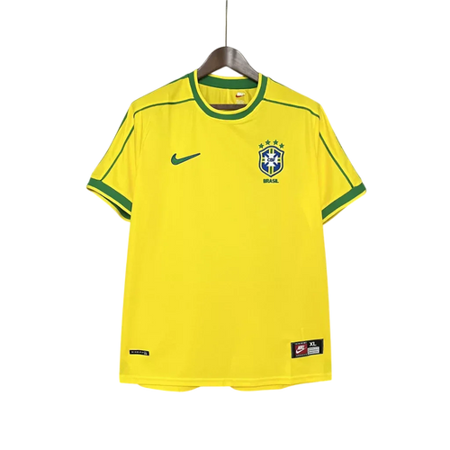 Camisa Seleção Brasileira Retrô Home 1998 Torcedor Nike Masculina - Amarelo