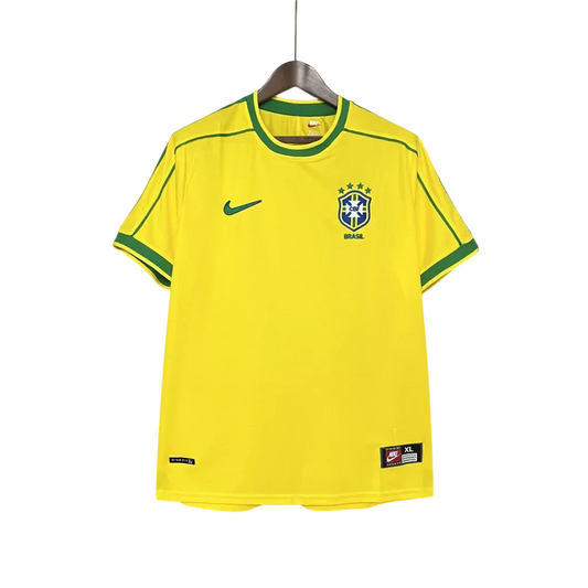 Camisa Seleção Brasileira Retrô Home 1998 Torcedor Nike Masculina - Amarelo