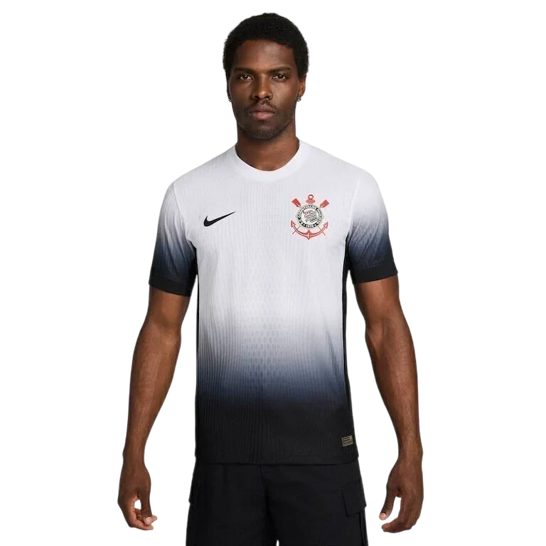 Camisa Timão Home 2024/25 Versão Jogador Nike Masculino - Branco e Preto