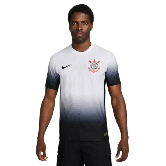 Camisa Timão Home 2024/25 Versão Jogador Nike Masculino - Branco e Preto