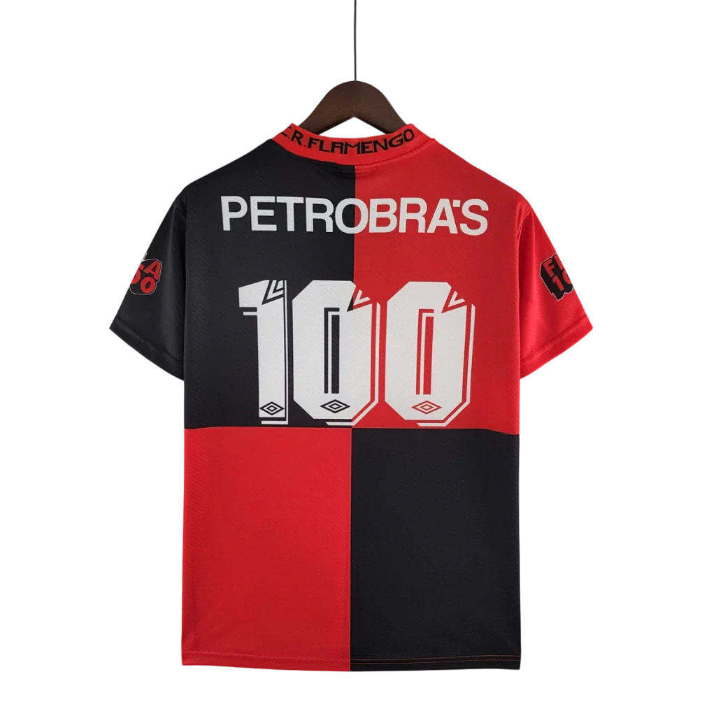 Camisa Flamengo Centenário Retrô 1994 Torcedor Umbro Masculina - Vermelho e Preto