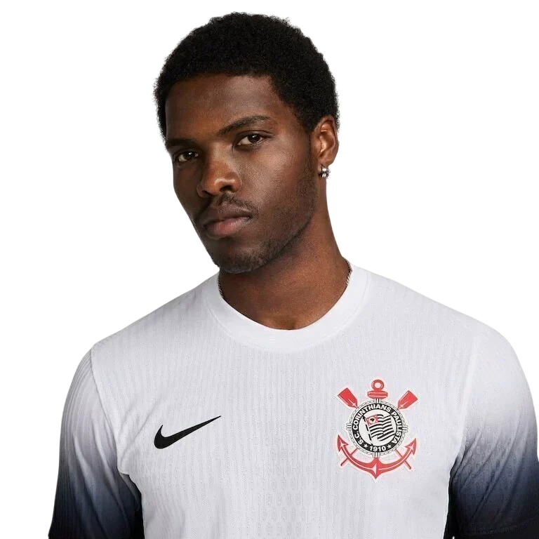 Camisa Timão Home 2024/25 Versão Jogador Nike Masculino - Branco e Preto