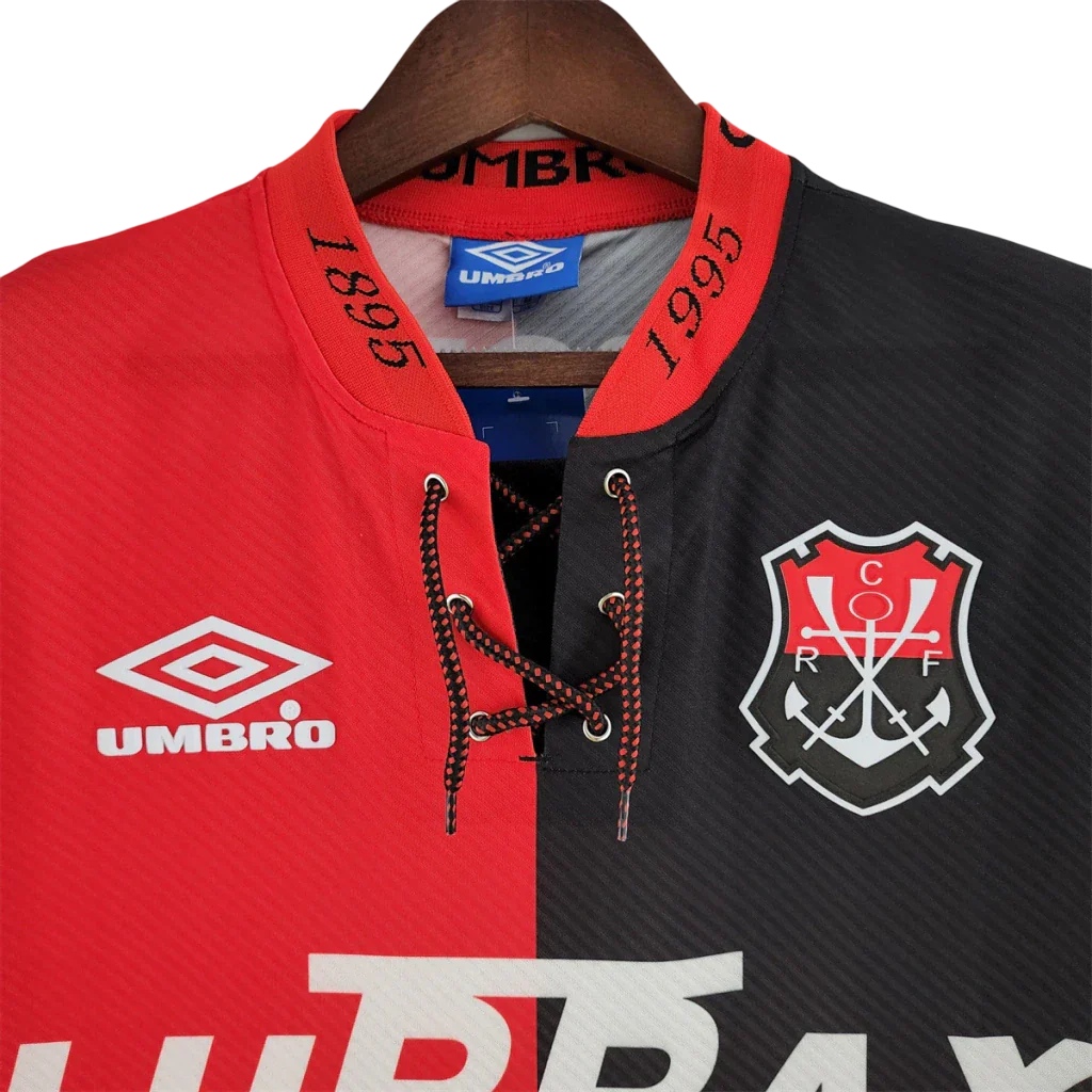 Camisa Flamengo Centenário Retrô 1994 Torcedor Umbro Masculina - Vermelho e Preto