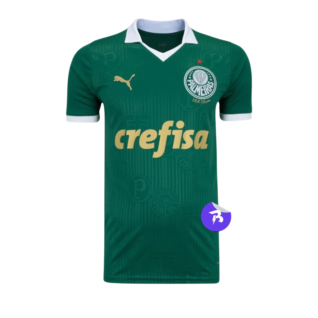 Camisa Palmeiras I Home 2024/25 Torcedor Puma Masculino - Verde e Dourado