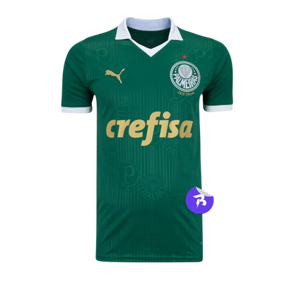 Camisa Palmeiras I Home 2024/25 Torcedor Puma Masculino - Verde e Dourado
