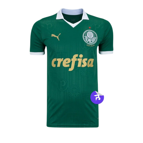 Camisa Palmeiras I Home 2024/25 Torcedor Puma Masculino - Verde e Dourado