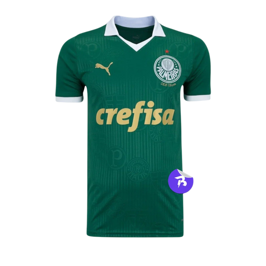 Camisa Palmeiras I Home 2024/25 Torcedor Puma Masculino - Verde e Dourado