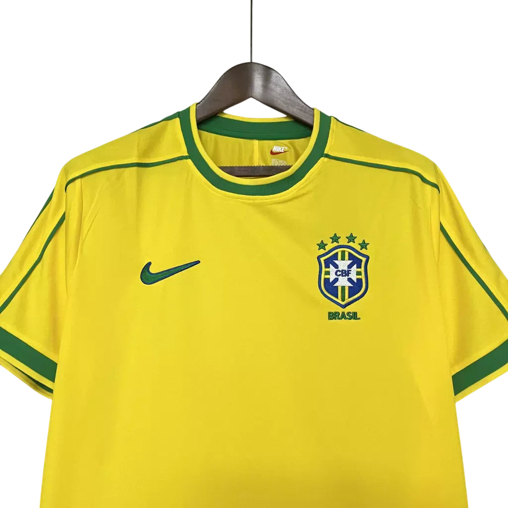 Camisa Seleção Brasileira Retrô Home 1998 Torcedor Nike Masculina - Amarelo
