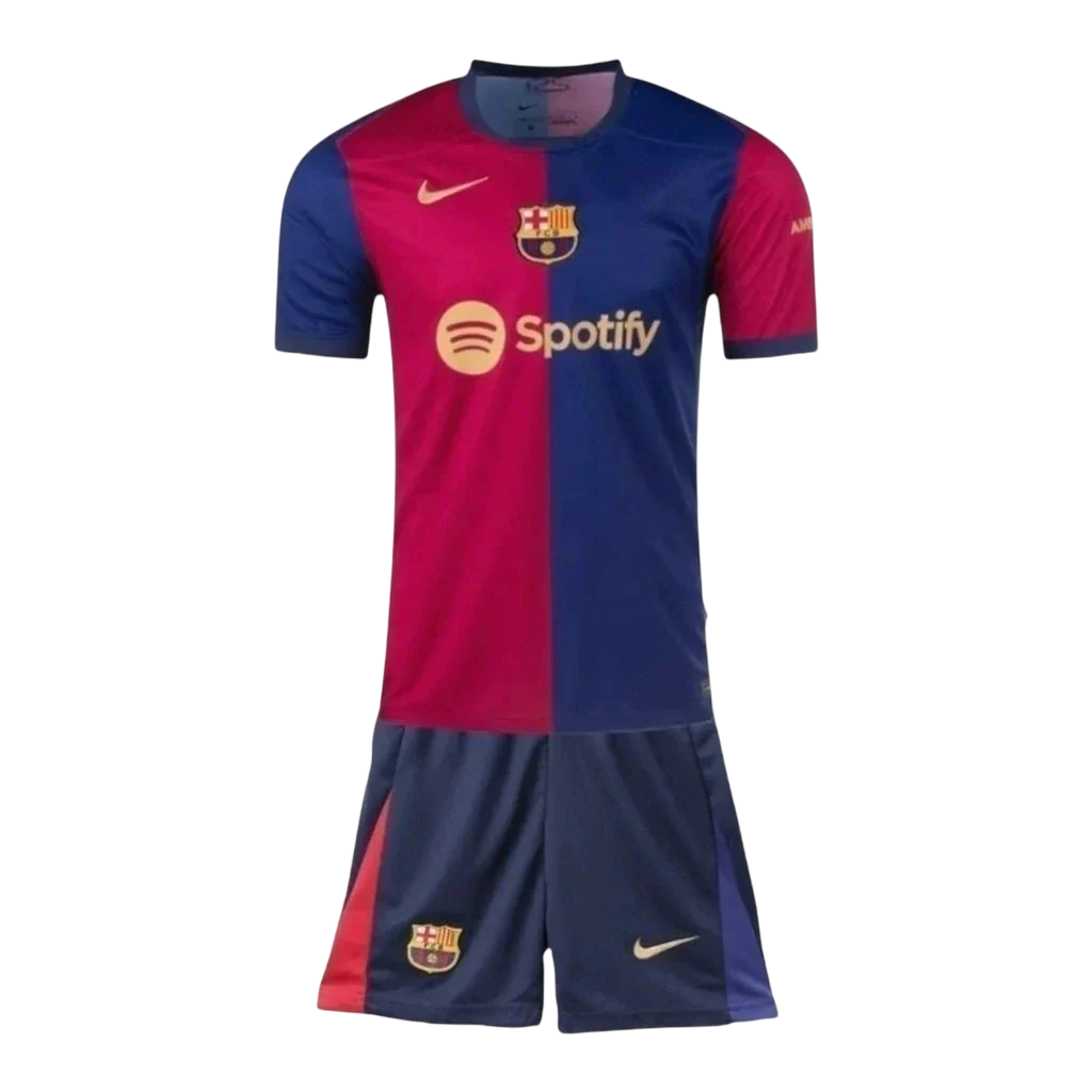 Conjunto Infantil Barcelona Home 24/25 Nike - Azul Grená