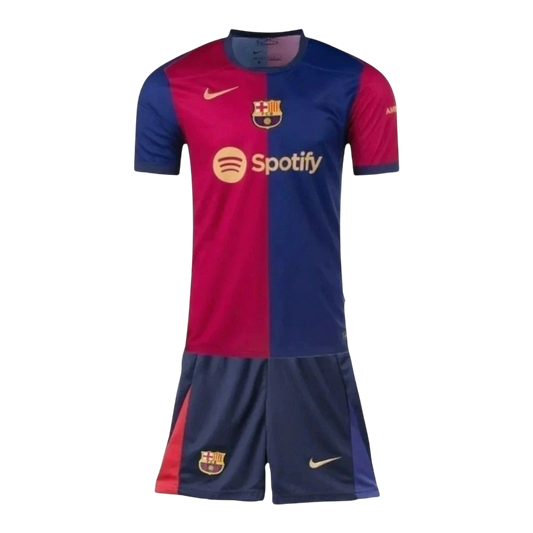 Conjunto Infantil Barcelona Home 24/25 Nike - Azul Grená
