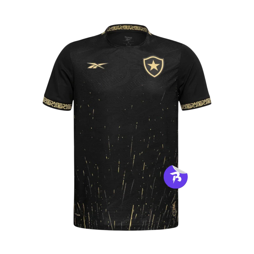 Camisa Botafogo Away 2024/25 - Torcedor Reebok Masculino - Preto e Dourado